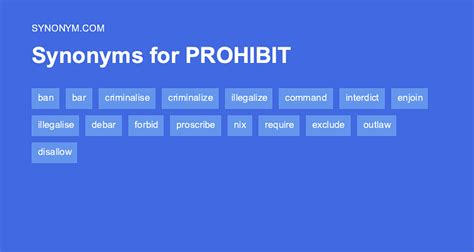 prohibit synonym|Prohibit Synonyms & Antonyms 